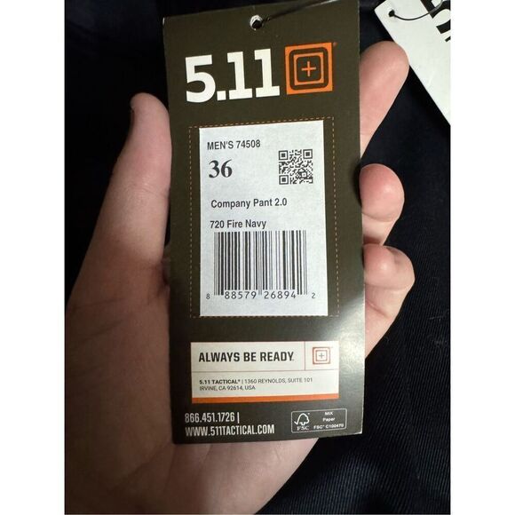 NWT 5.11 Fire Navy Mens Company Pant 2.0 Size 36x39 - Picture 6 of 7